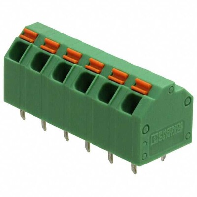 6 Position Wire to Board Terminal Block 45° (135°) Angle with Board 0.200