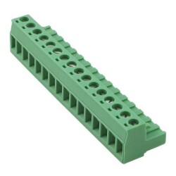 16 Position Terminal Block Plug, Female Sockets 0.200