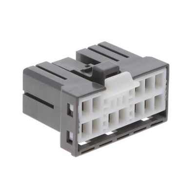 12 Rectangular Connectors - Housings Plug Gray - 1