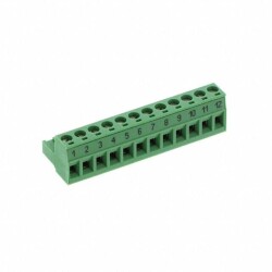 12 Position Terminal Block Plug, Female Sockets 0.200