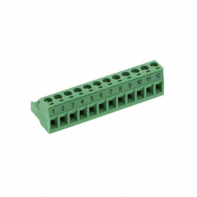 12 Position Terminal Block Plug, Female Sockets 0.200