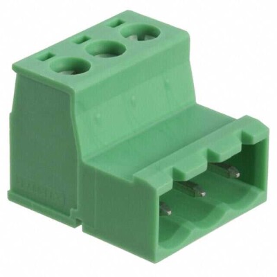 3 Position Terminal Block Plug, Male Pins 0.200