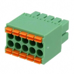 10 Position Terminal Block Plug, Female Sockets 0.138