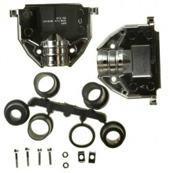 37 Position Two Piece Backshell Connector Silver 180° Unshielded - Amphenol ICC (Commercial Products)
