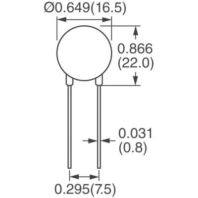 1.8 kV 4.5 kA Varistor 1 Circuit Through Hole Disc 14mm - 2