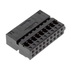 18 Position Rectangular Housing Connector Receptacle Black 0.100