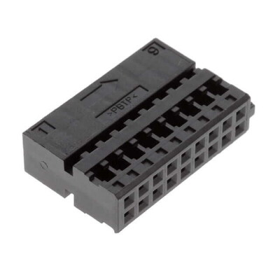 18 Position Rectangular Housing Connector Receptacle Black 0.100