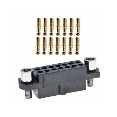 18 Position Rectangular Receptacle Connector Crimp Gold 22 AWG - 1