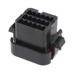 18 Rectangular Connectors - Housings Plug Black - TE Connectivity Deutsch Connectors