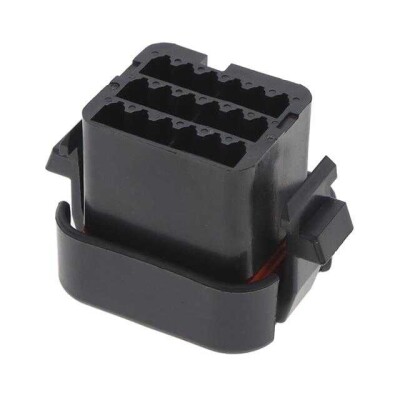 18 Rectangular Connectors - Housings Plug Black - 1