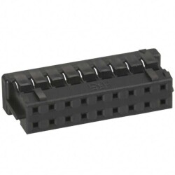 18 Rectangular Connectors - Housings Receptacle Black 0.079