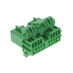 18 Rectangular Connectors - Housings Receptacle Green 0.098