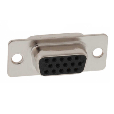 15 Position D-Sub, High Density Receptacle, Female Sockets Connector - 1