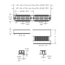 180 Position Connector Header, Outer Shroud Contacts Surface Mount Gold - 3