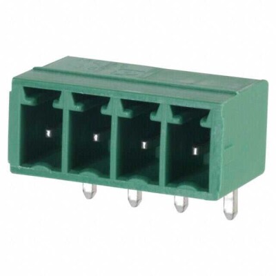 4 Position Terminal Block Header, Male Pins, Shrouded (4 Side) 0.150