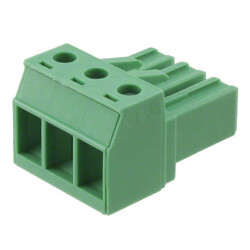 3 Position Terminal Block Plug, Female Sockets 0.300