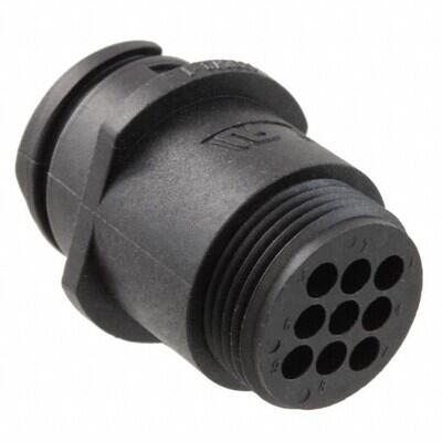 9 Position Circular Connector Receptacle Housing Free Hanging (In-Line) - - 1