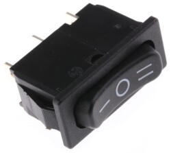 Rocker Switches; SPDT; Pos: 3; ON-OFF-ON; 6A/250VAC; black; IP40 - Marquardt Switches