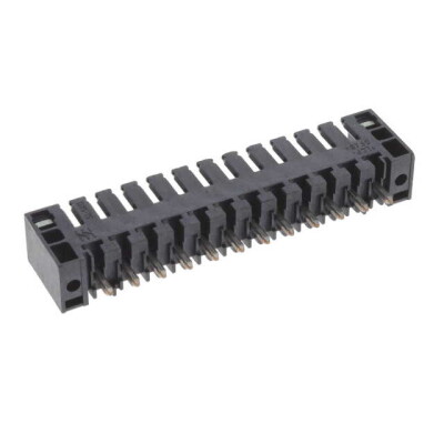 12 Position Terminal Block Header, Male Pins, Shrouded (4 Side) 0.138