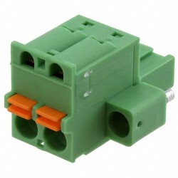 2 Position Terminal Block Plug, Female Sockets 0.200