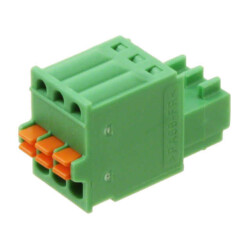 3 Position Terminal Block Plug, Female Sockets 0.098