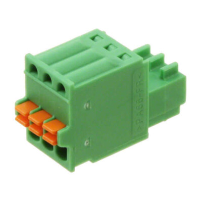 3 Position Terminal Block Plug, Female Sockets 0.098