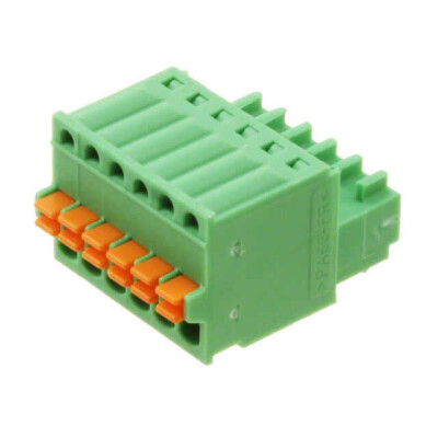 6 Position Terminal Block Plug, Female Sockets 0.098