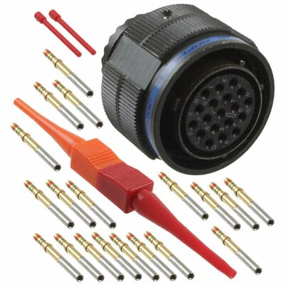 19 Position Circular Connector Plug, Female Sockets Crimp - 1