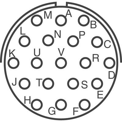 19 Position Circular Connector Plug, Female Sockets Solder Cup - 2