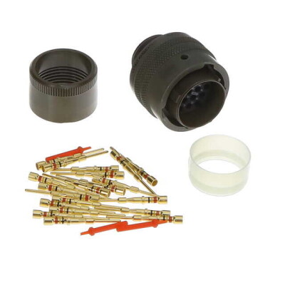 19 Position Circular Connector Plug, Male Pins Crimp - 1