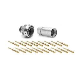 19 Position Circular Connector Plug, Male Pins Crimp - Amphenol Sine Systems Corp