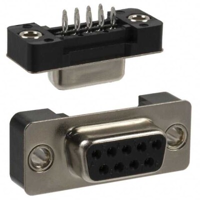 9 Position D-Sub Receptacle, Female Sockets Connector - 1