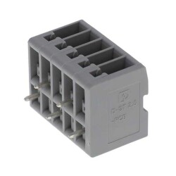5 Position Terminal Block Header, Male Pins, Shrouded (4 Side) 0.205