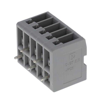 5 Position Terminal Block Header, Male Pins, Shrouded (4 Side) 0.205