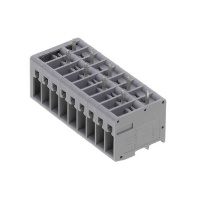 9 Position Terminal Block Header, Male Pins, Shrouded (4 Side) 0.205