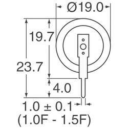 1F (EDLC) Supercapacitor 5.5V Axial, Can - Vertical 30Ohm @ 1kHz 1000 Hrs @ 70°C - Eaton - Electronics Division (1)