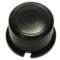 Round Tactile Switch Cap Black, Transparent Lens Snap Fit - MEC Switches