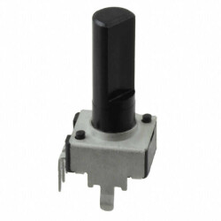 1M Ohm 1 Gang Logarithmic Through Hole, Snap In Potentiometer 1.0 Turns Carbon 0.05W, 1/20W PC Pins, Board Locks - Bourns Inc.