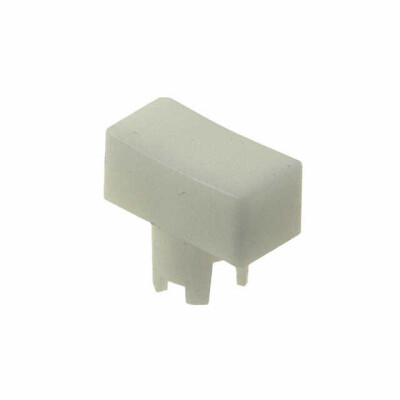 Rectangular, Concave Tactile Switch Cap White, Frosted Snap Fit - 1
