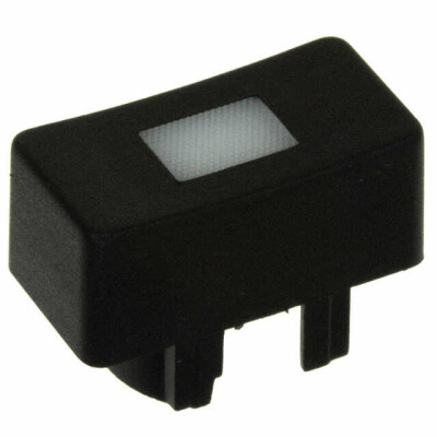 Rectangular, Concave Tactile Switch Cap Black, Frosted White Lens Snap Fit - 1