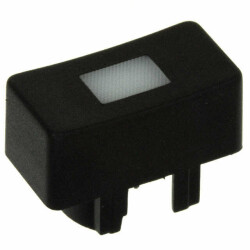 Rectangular, Concave Tactile Switch Cap Black, Frosted White Lens Snap Fit - MEC Switches