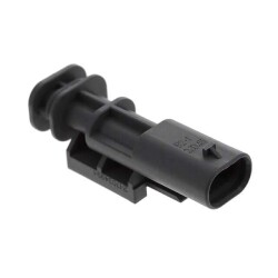 2 Rectangular Connectors - Housings Plug Gray 0.157