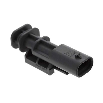 2 Rectangular Connectors - Housings Plug Gray 0.157