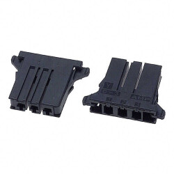 3 Position Rectangular Housing Connector Receptacle Black 0.200
