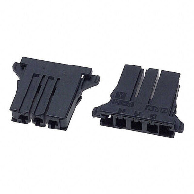3 Position Rectangular Housing Connector Receptacle Black 0.200
