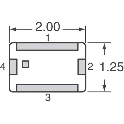 2.45GHz Center Band Pass Ceramic Filter 100 MHz 50Ohm 0805 (2012 Metric), 4 PC Pad - 3