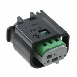 3 Position Rectangular Housing Connector Receptacle Gray - TE Connectivity AMP Connectors