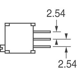 2 kOhms 0.5W, 1/2W PC Pins Through Hole Trimmer Potentiometer Cermet 25 Turn Top Adjustment - 4