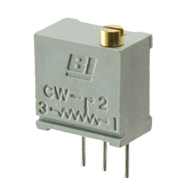  2 Kohms 0.5w, 1/2w Pc Pins Through Hole Trimmer Potentiometer Cermet 20.0 Turn Top Adjustment