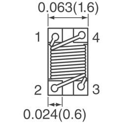 2 Line Common Mode Choke Surface Mount 90 Ohms @ 100 MHz 370mA DCR 300mOhm - 2